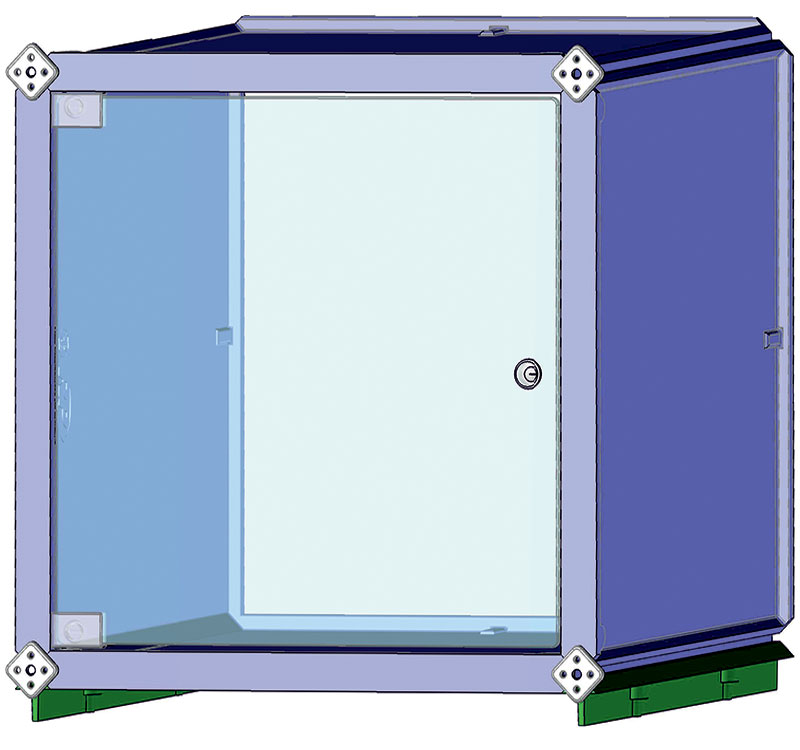 cinerari modulari prefabbricati con pannelli in materiale plastico con vetro